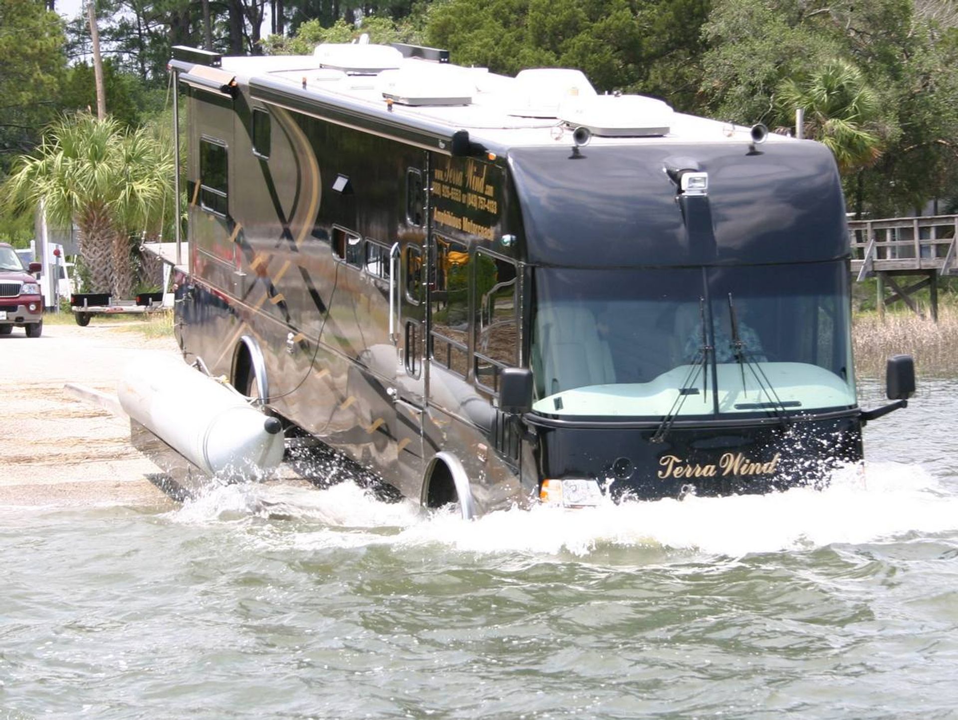 camper in water